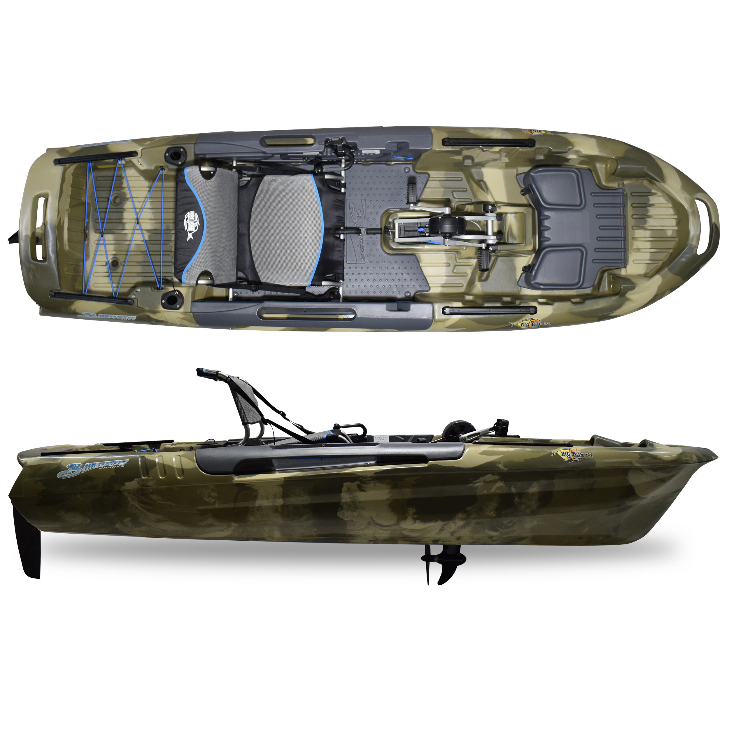 3 Waters Big Fish 108 Pedal Drive Fishing Kayak 3 Waters Big Fish 108 Pedal Drive Fishing Kayak