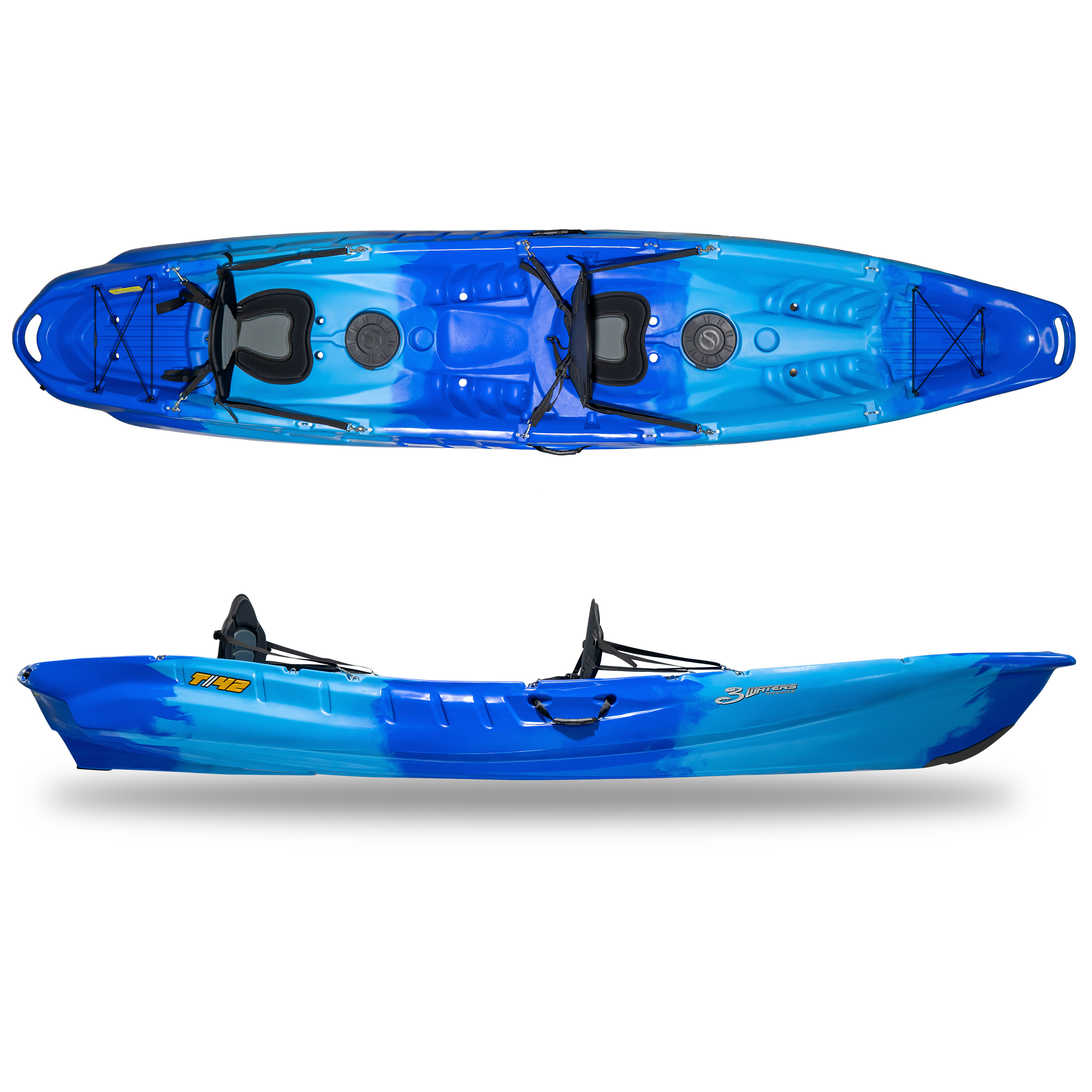 2-3 seater kayak fishing poles included 3 Waters Kayak T42 - Tandem